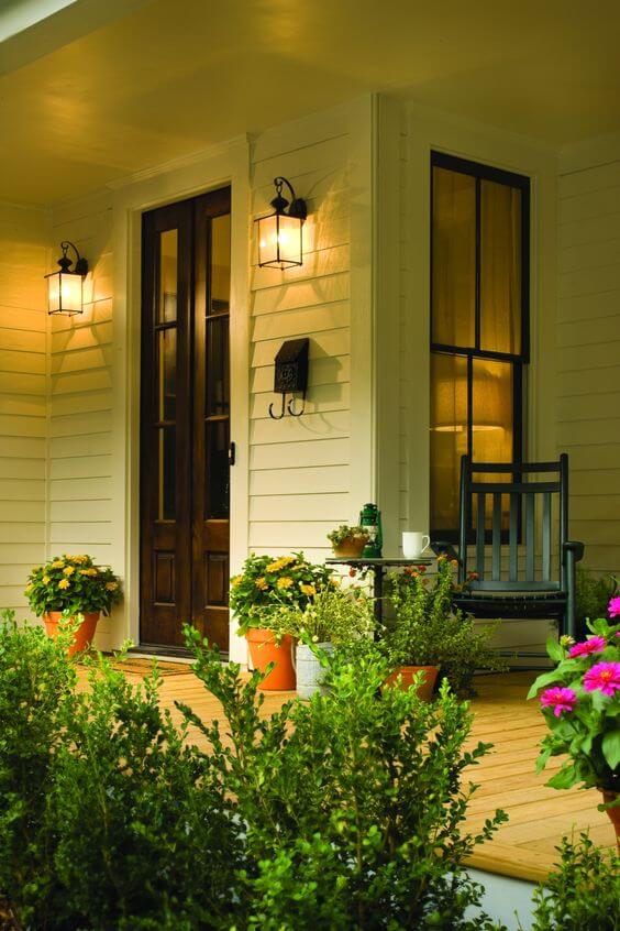 Welcoming front porch | Trending & Vintage Porch Lighting Ideas & Designs | FarmFoodFamily.com