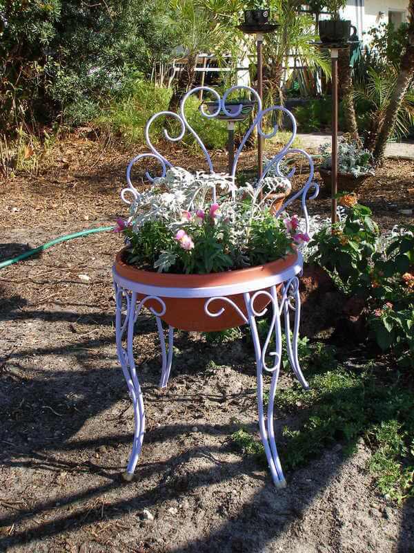 Ice cream chair planter | Creative Upcycled DIY Chair Planter Ideas For Your Garden