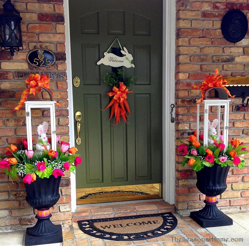 Grapevine wreath | Best Easter Porch Decorating Ideas