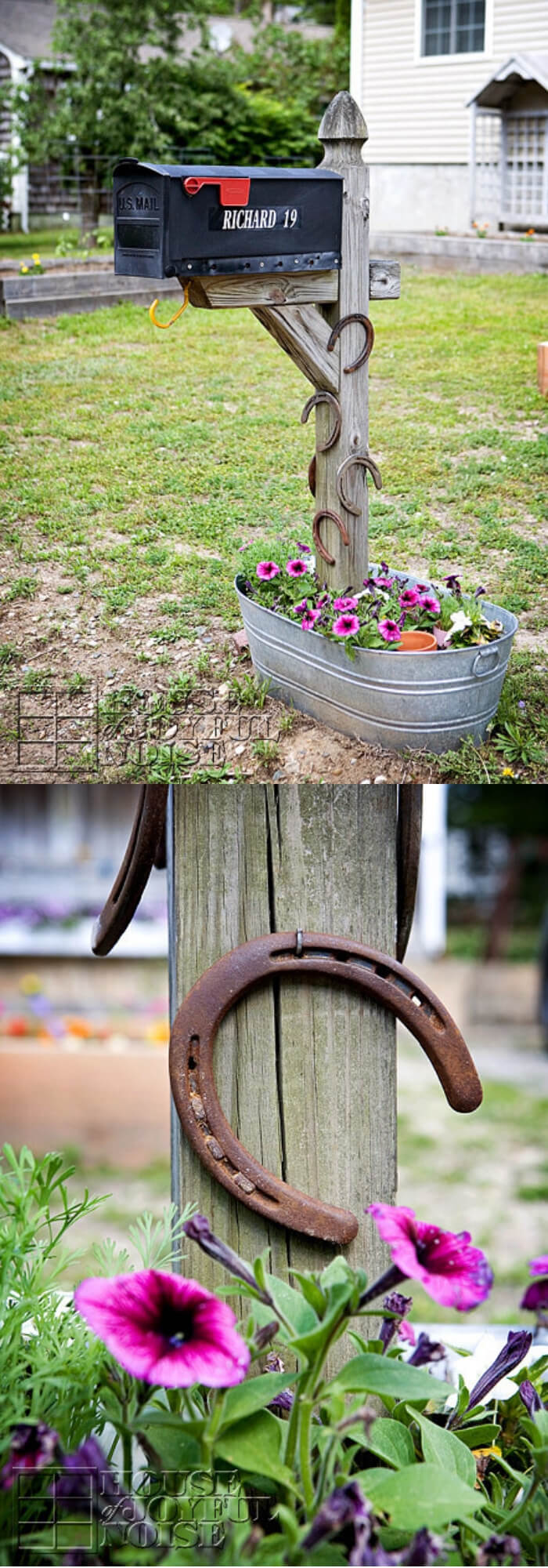 Mailbox from horse shoes | Best Mailbox Landscaping Ideas