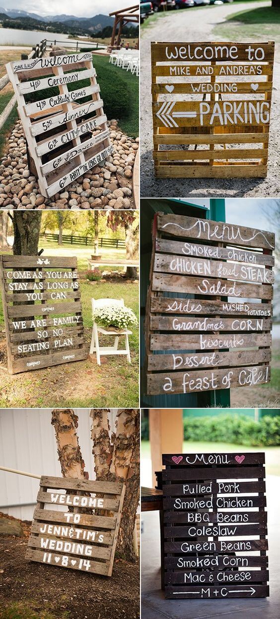 Rustic welcome signs for wedding | Creative & Rustic Backyard Wedding Ideas For Summer & Fall