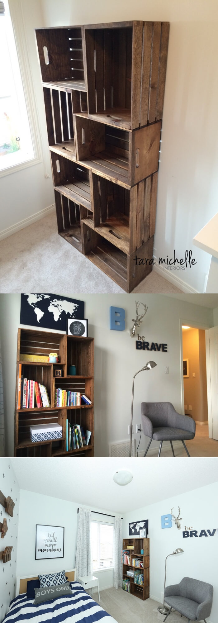 DIY Crate Bookshelf | Best DIY Wood Crate Projects & Ideas