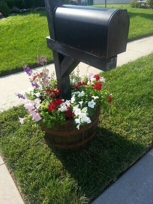 Mailbox in flower pot | Best Mailbox Landscaping Ideas