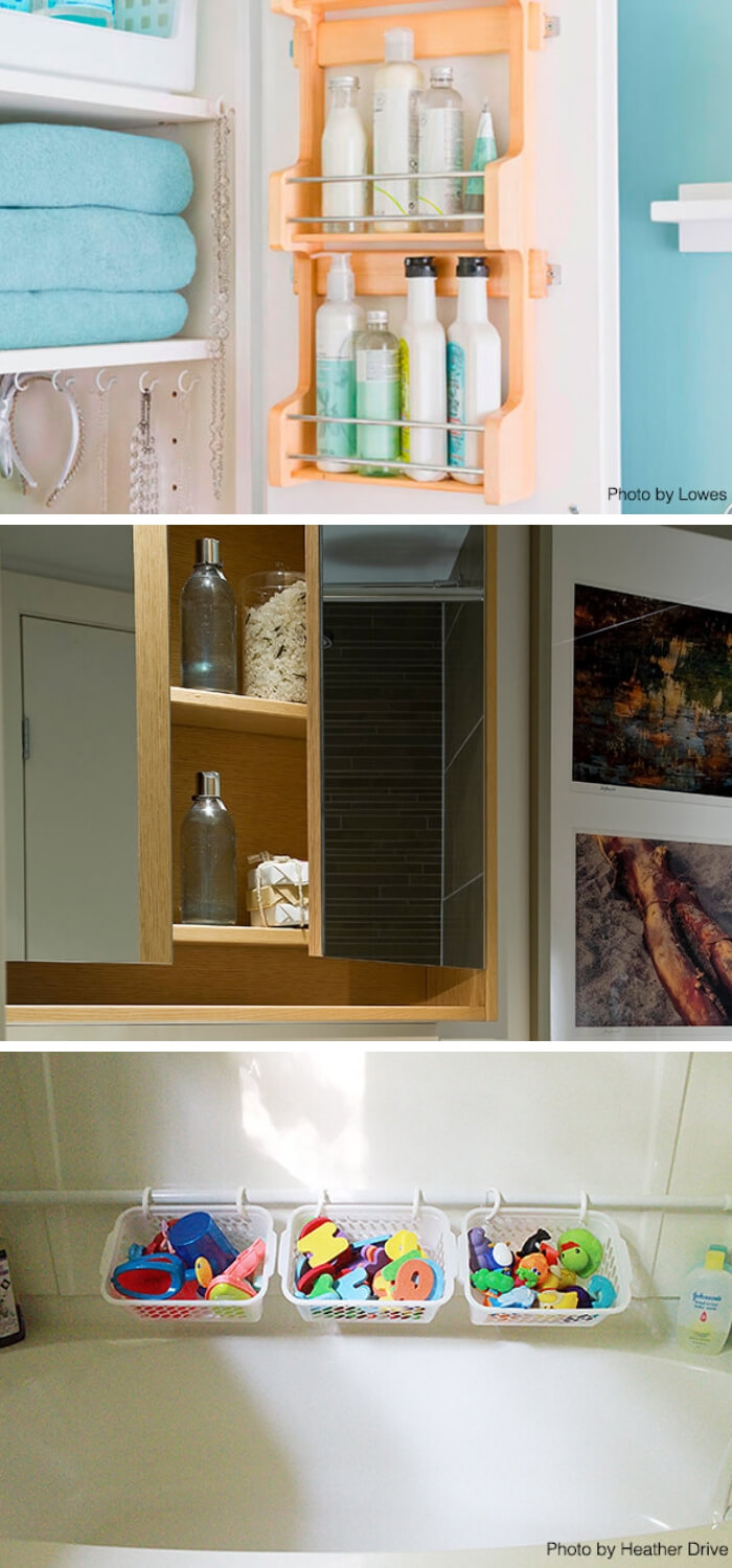 Pedestal Sink Organizers | Best Small Bathroom Storage Designs & Ideas
