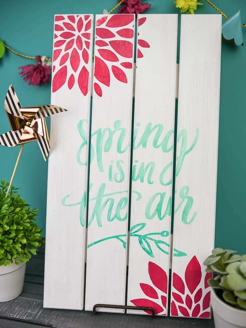Wooden Sign: Spring is on the air | Best Spring Porch Sign Decor Ideas & Designs