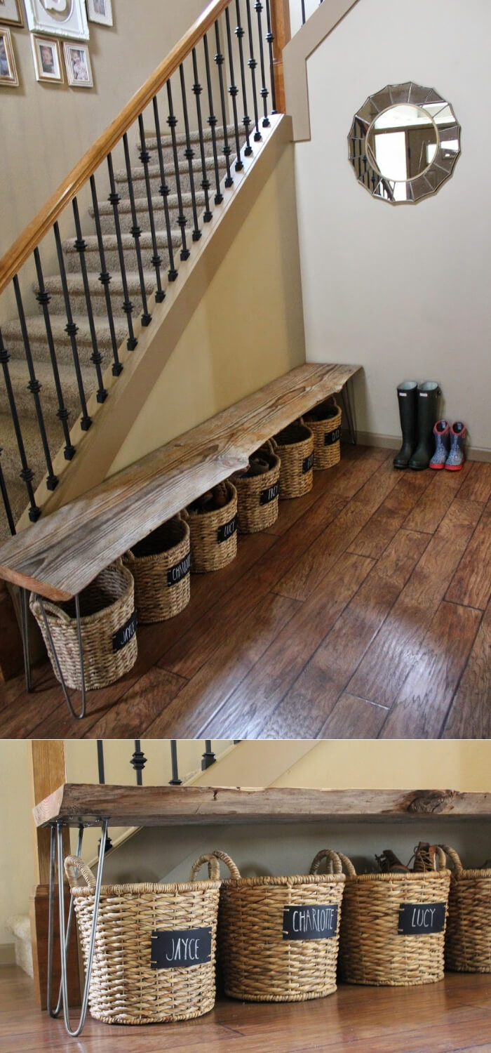 Shoe Storage Under a Bench | Smart Shoe Storage Ideas & Designs For Any Zoom Size