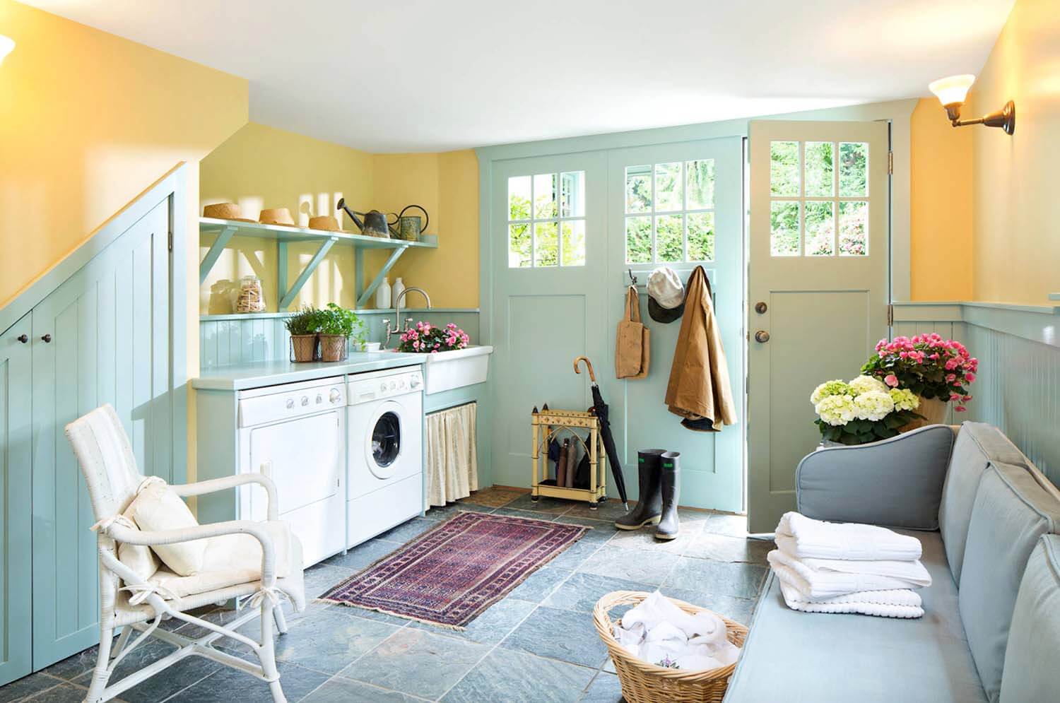 DIY Farmhouse Laundry Room Ideas: Sunny Laundry Room