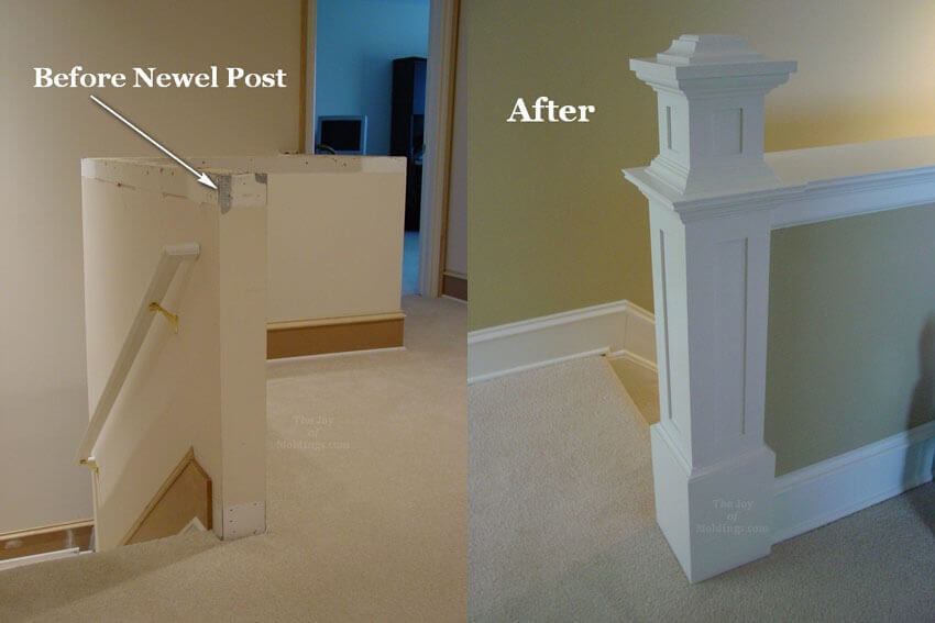 Newel Post on a Half Wall | Amazing Wainscoting Ideas for Your New Home