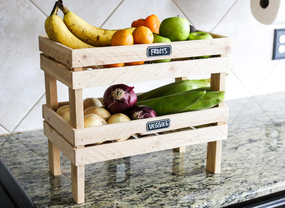 DIY stackable fruit & veggie crate | Best Fruit and Vegetable Storage Ideas For Your Kitchen