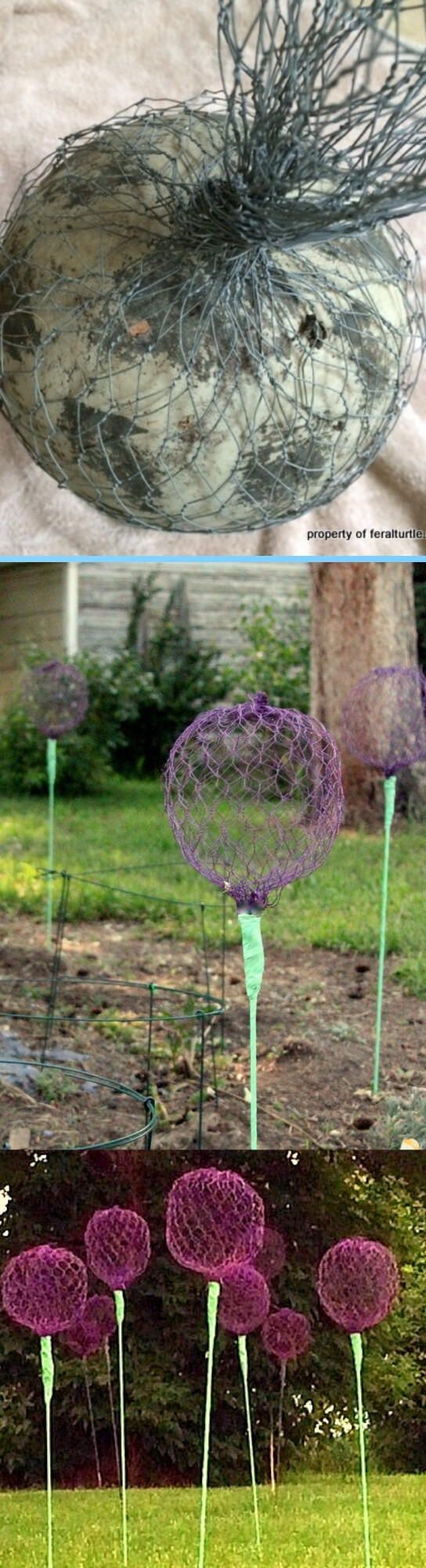 Giant Allium Chicken Wire Flowers | Best DIY Garden Globe Ideas & Designs