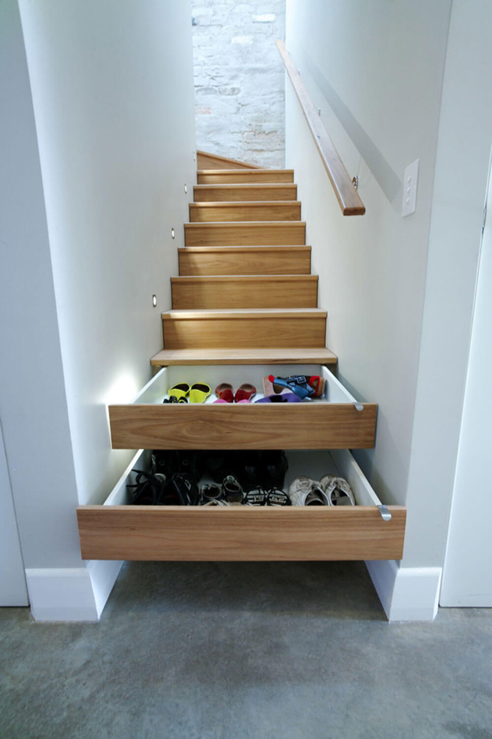 Drawers under the stairs | Smart Shoe Storage Ideas & Designs For Any Zoom Size