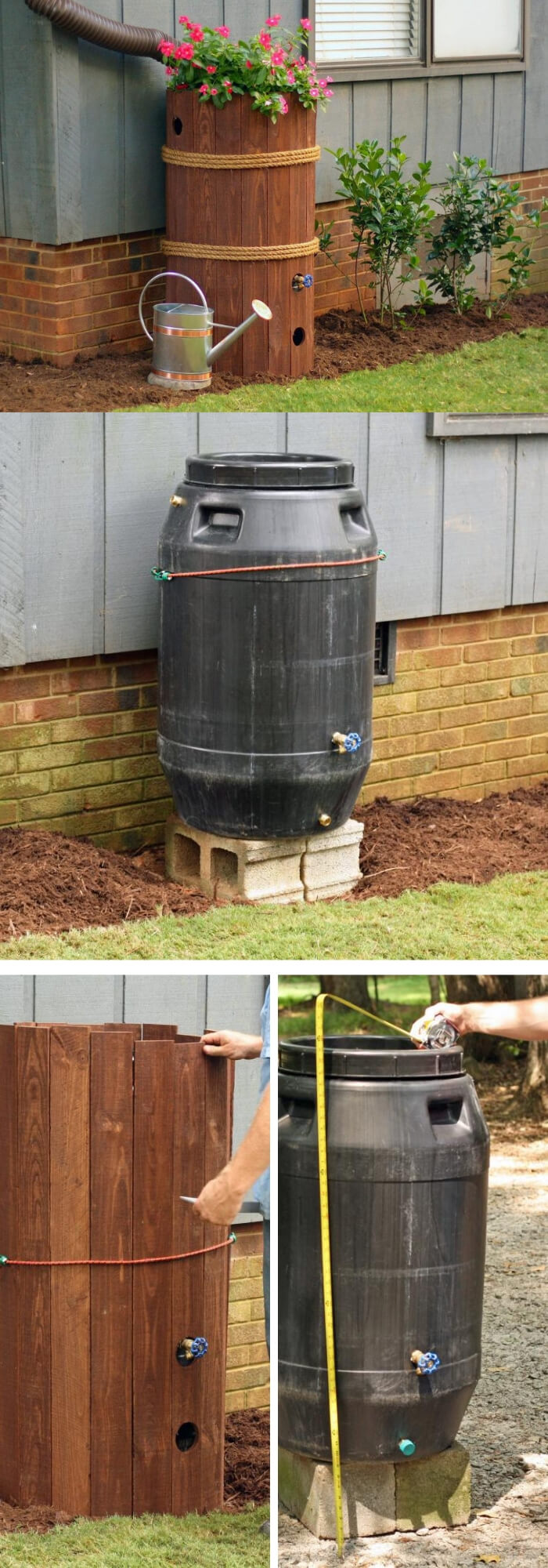 Make a rain barrel | Best Downspout landscaping ideas
