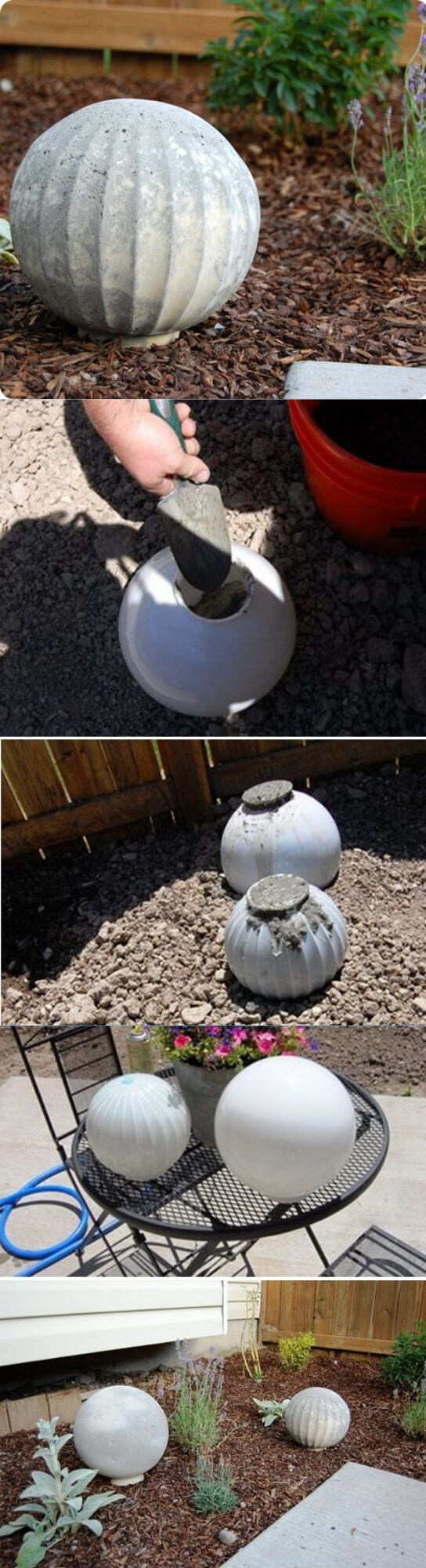 DIY Concrete garden spheres | Best DIY Garden Globe Ideas & Designs