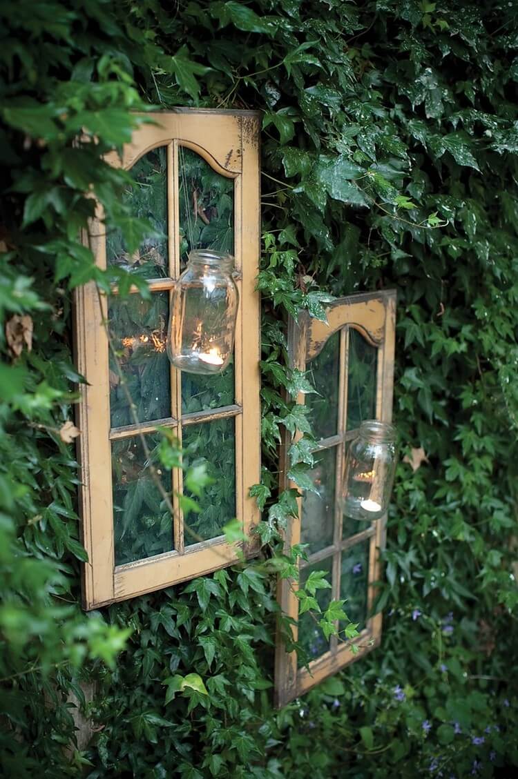 Mason Jars attached to the windows | Creative DIY Outdoor Window Decor Ideas