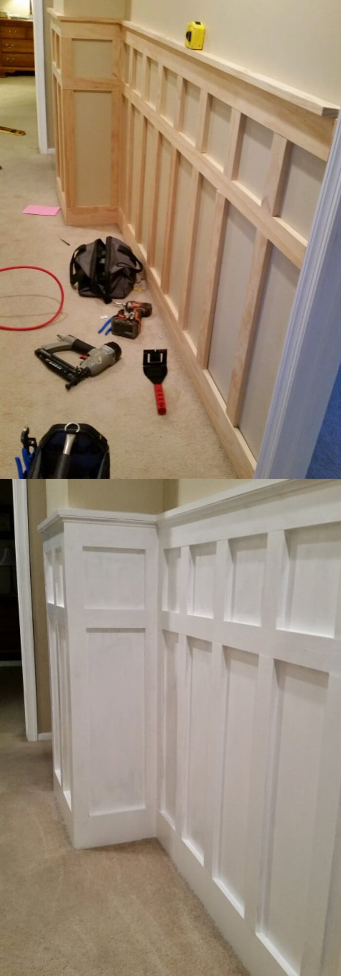 Board and Batten Wainscoting Hallway | Amazing Wainscoting Ideas for Your New Home