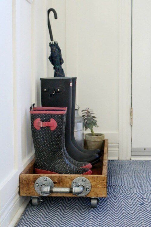 Wooden Boot Tray | Smart Shoe Storage Ideas & Designs For Any Zoom Size