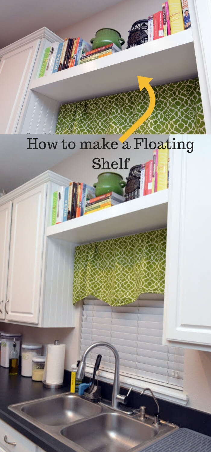 Make a Floating Shelf over space of kitchen sink