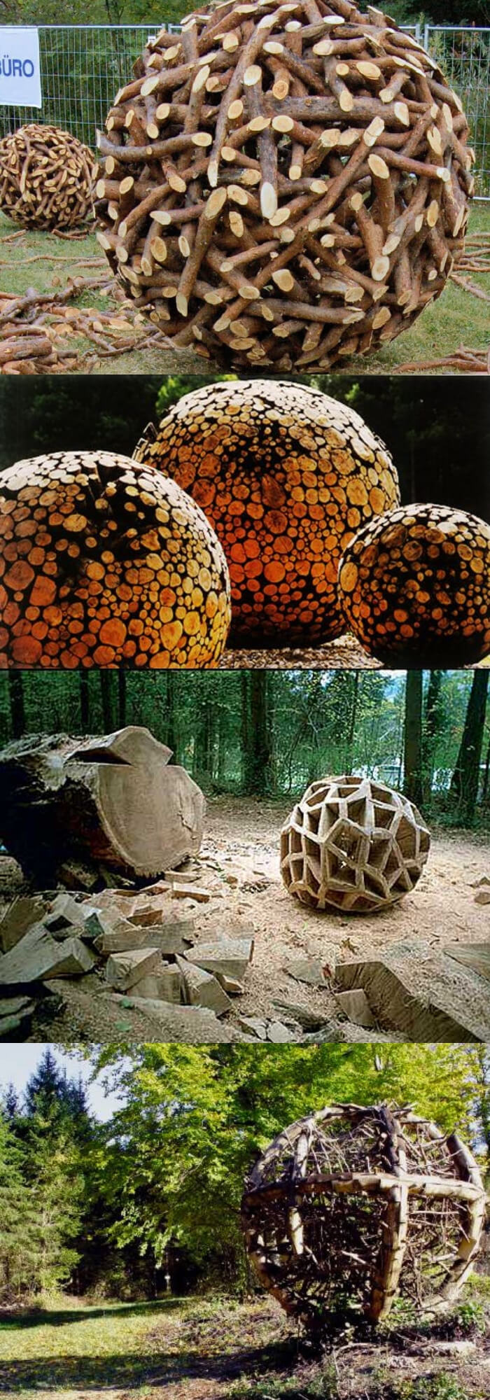 Wood spheres | Best DIY Garden Globe Ideas & Designs