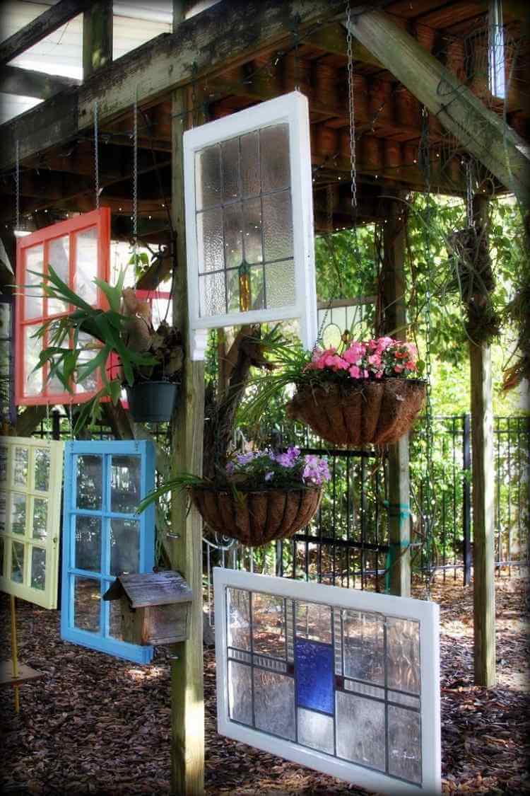 Hanging windows | Creative DIY Outdoor Window Decor Ideas