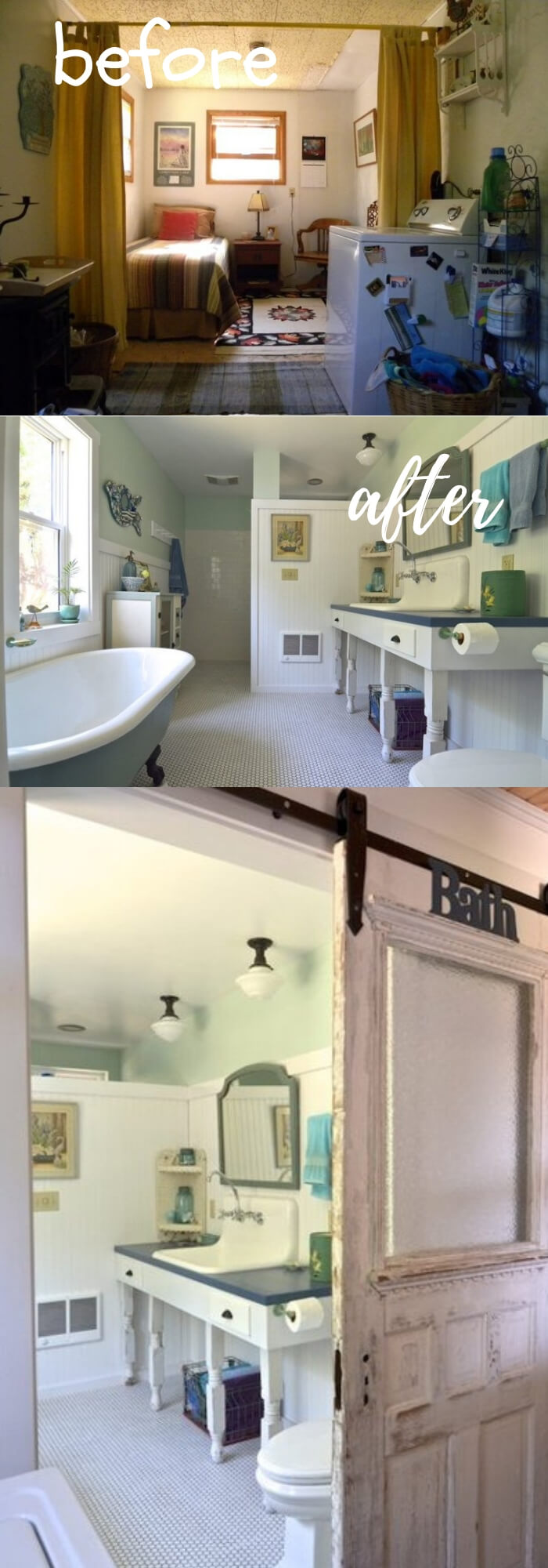 From Canning Porch to Beautiful Vintage Bath