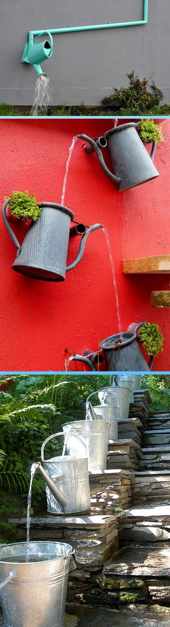 Watering can downspout | Best Downspout landscaping ideas