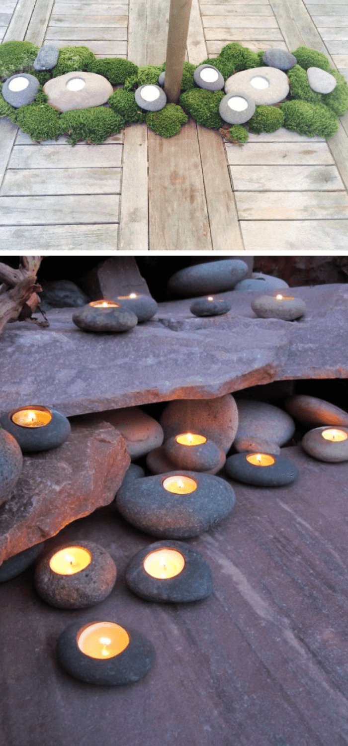 Tealight Rock Candle Holders