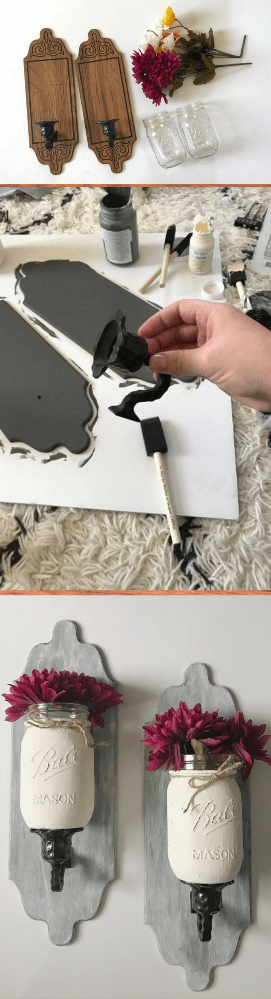 DIY Wall Sconce Makeover with Mason Jars