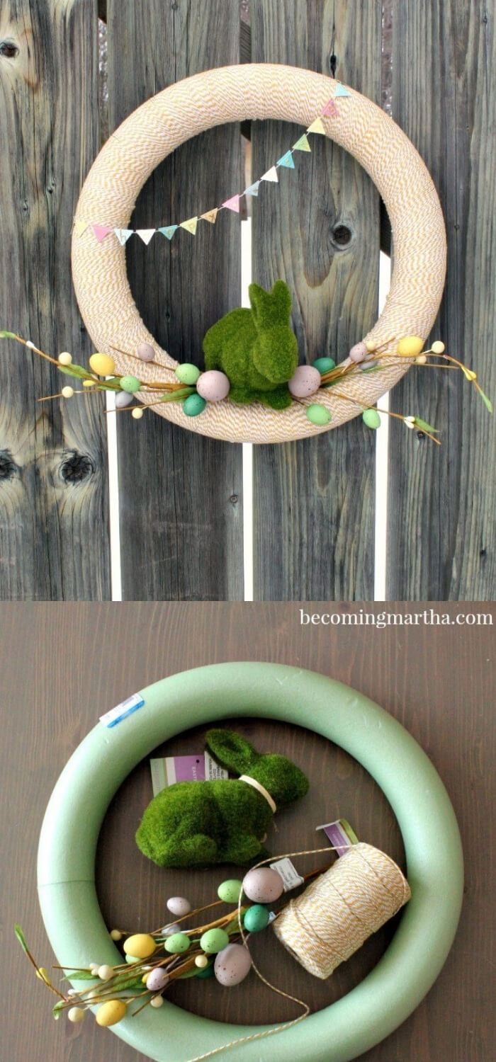 Baker’s Twine Spring Wreath | Best DIY Easter Wreath Ideas & Designs