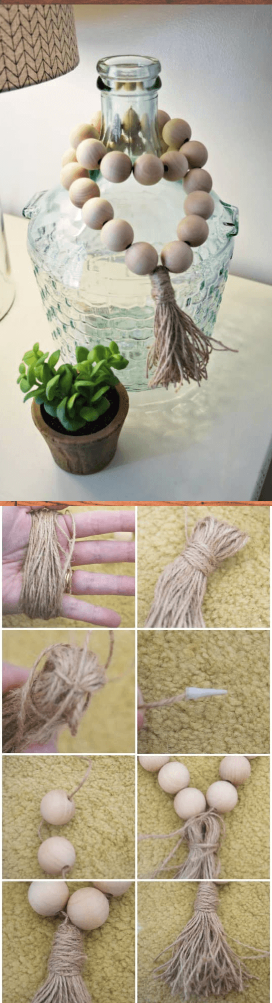 DIY wooden bead garlands