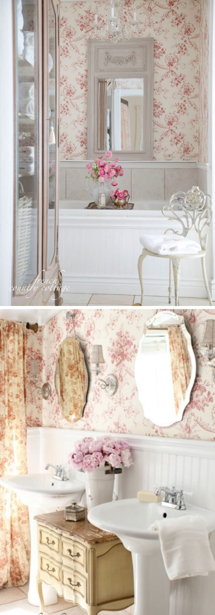 Charming Cottage Style Bathroom Ideas French Ornate Mirror