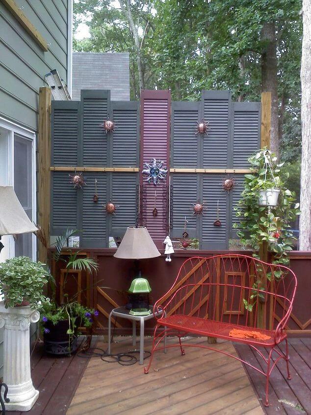 Old Shutter Outdoor Decor Ideas Privacy on the Deck from old shutters