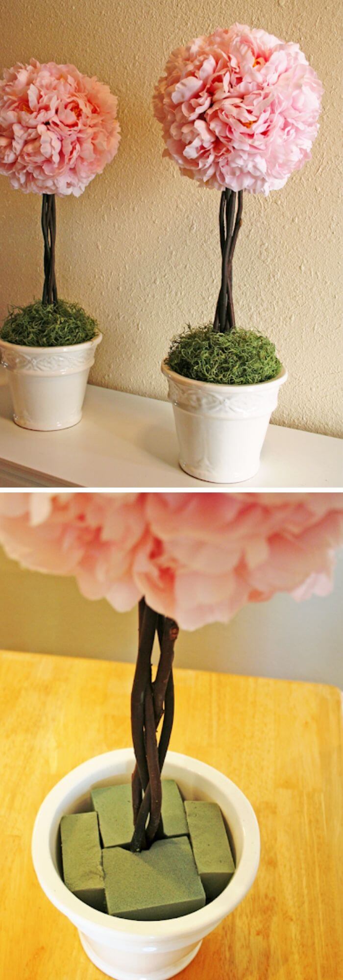 how to make a topiary tree in pot for beginners DIY peony topiaries