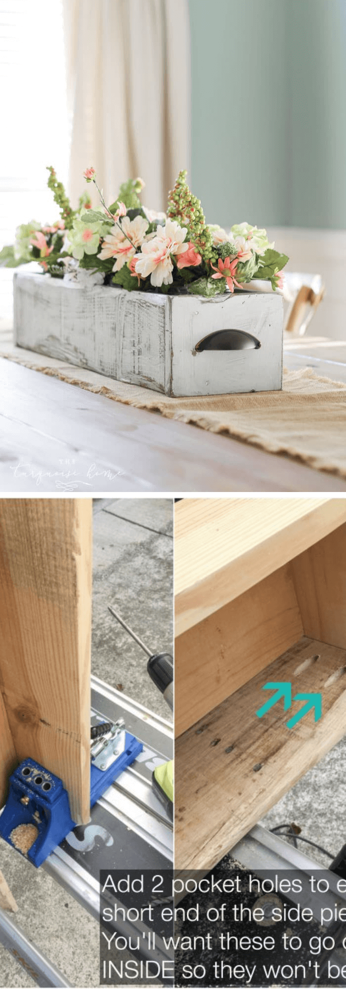 Summer Farmhouse Decor Ideas & Designs DIY Wooden Box Centerpiece