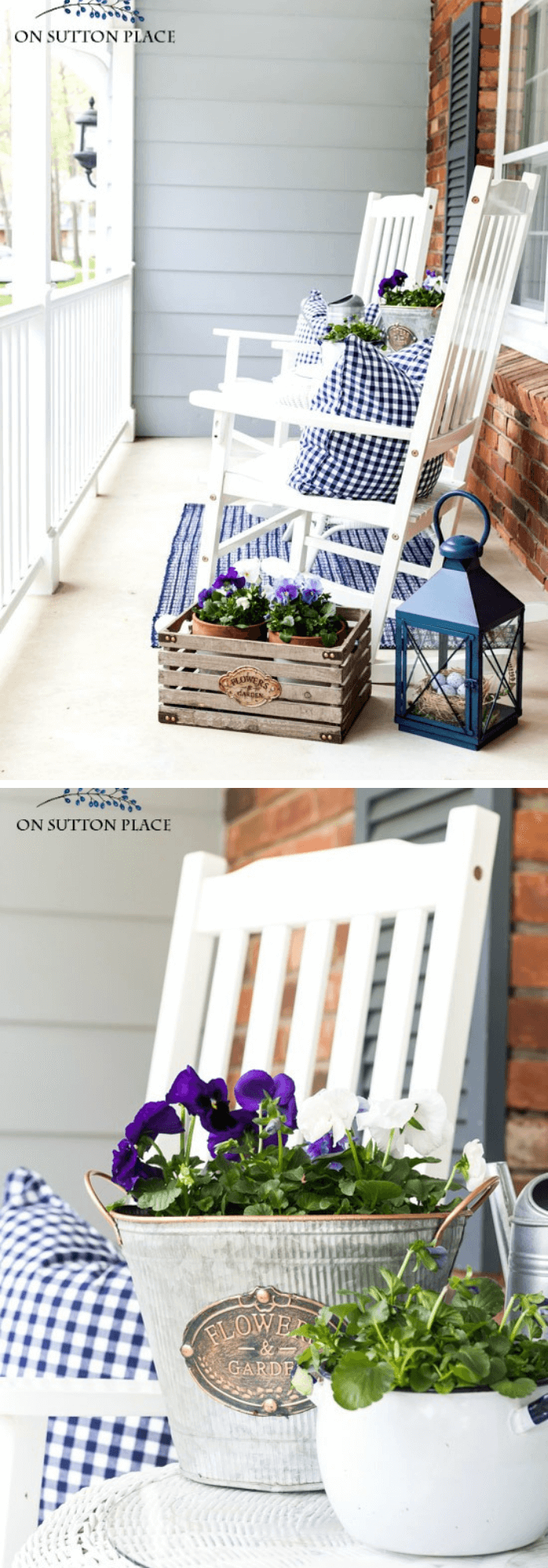 Summer Farmhouse Decor Ideas & Designs Summer Front Porch Decor with Daisy wreath