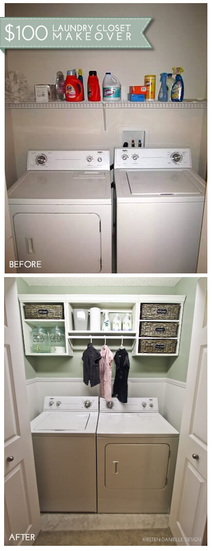 Little laundry closet with label