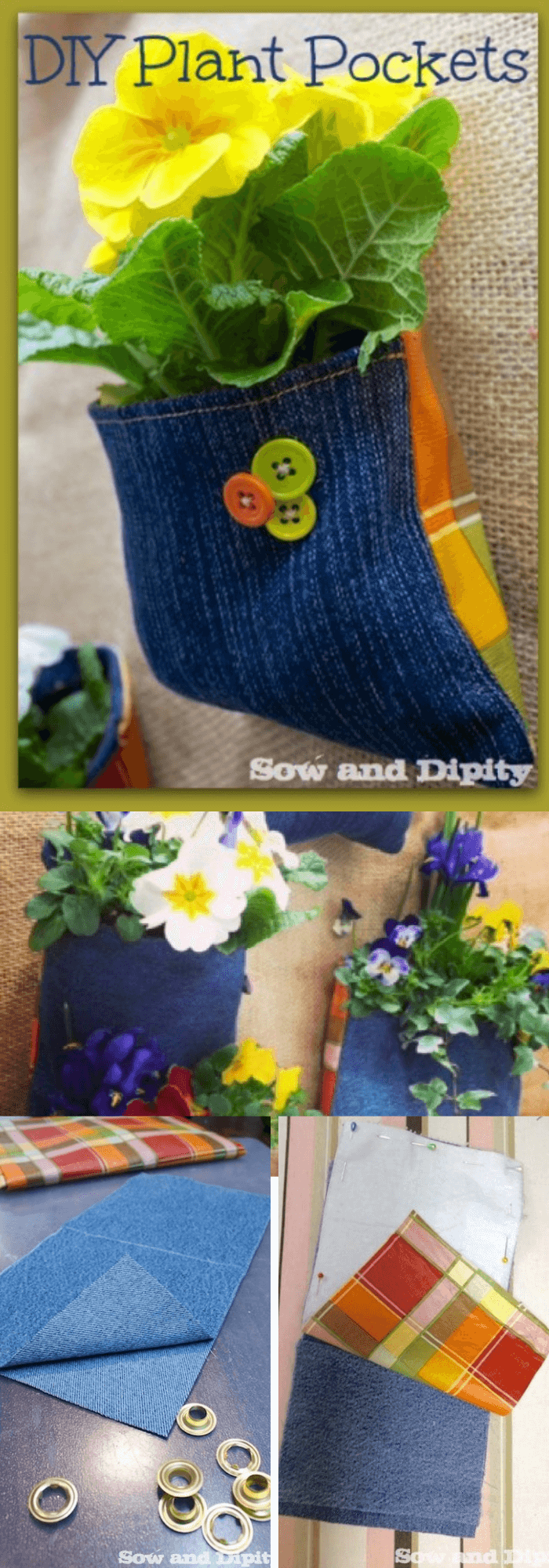 DIY Plant Pockets with Recycled Denim