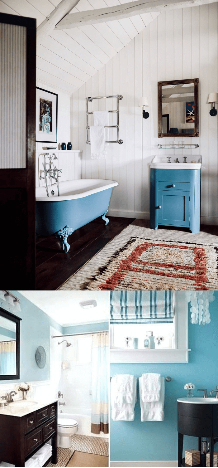 Charming Cottage Style Bathroom Ideas Blue vintage bathroom style