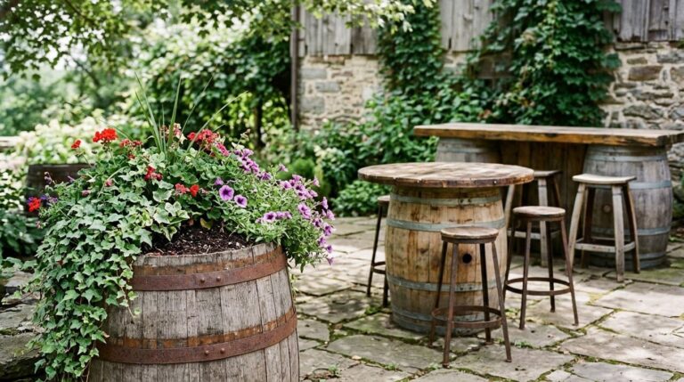 20 Rustic Repurposed Wine Barrel Ideas for Your Garden and Home (That Last)