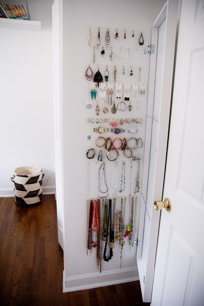 hooks where you can hang accessories and you can place them behind the door of the room