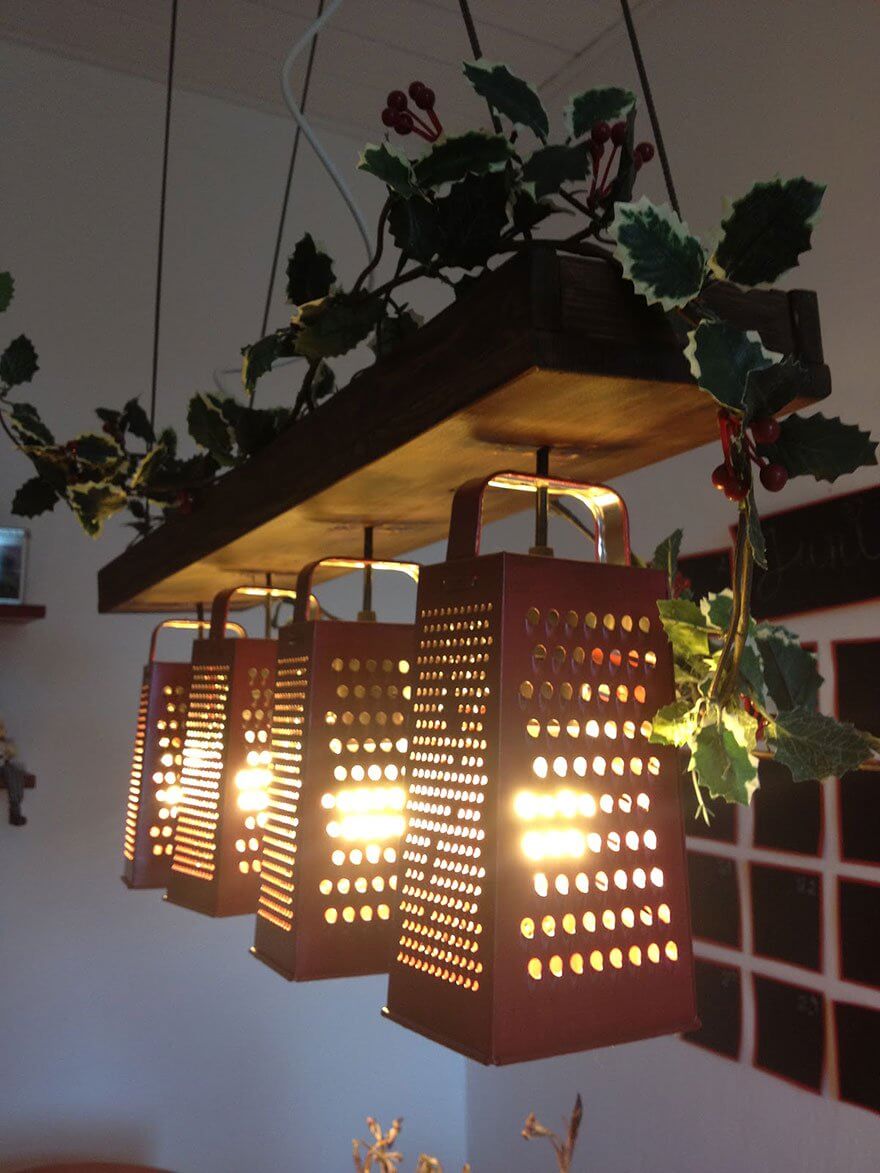 Cheese grater lamp