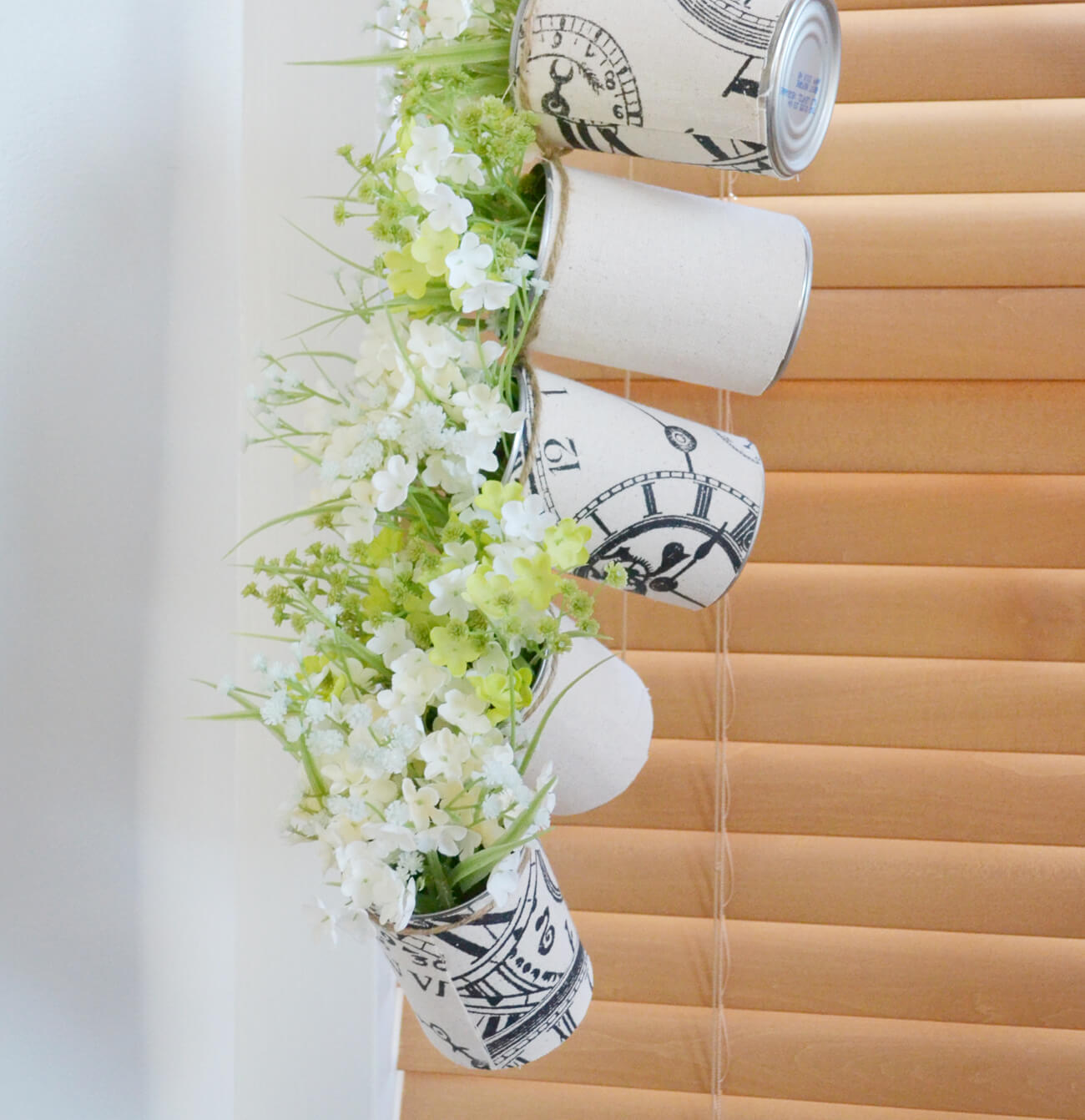 Hanging Tin Can Planters for Window