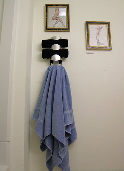 Towel holder found in a bathroom