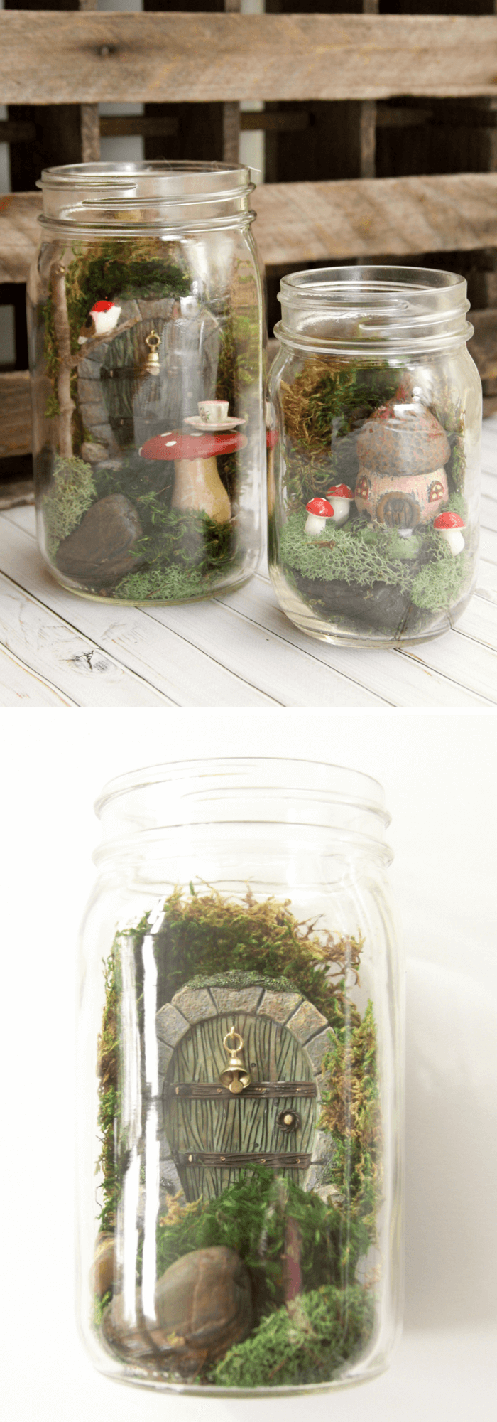 Simple mason jar fairy garden