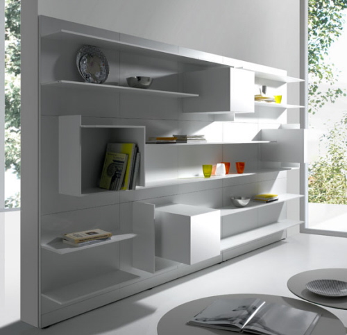 Modern and stylish office shelves