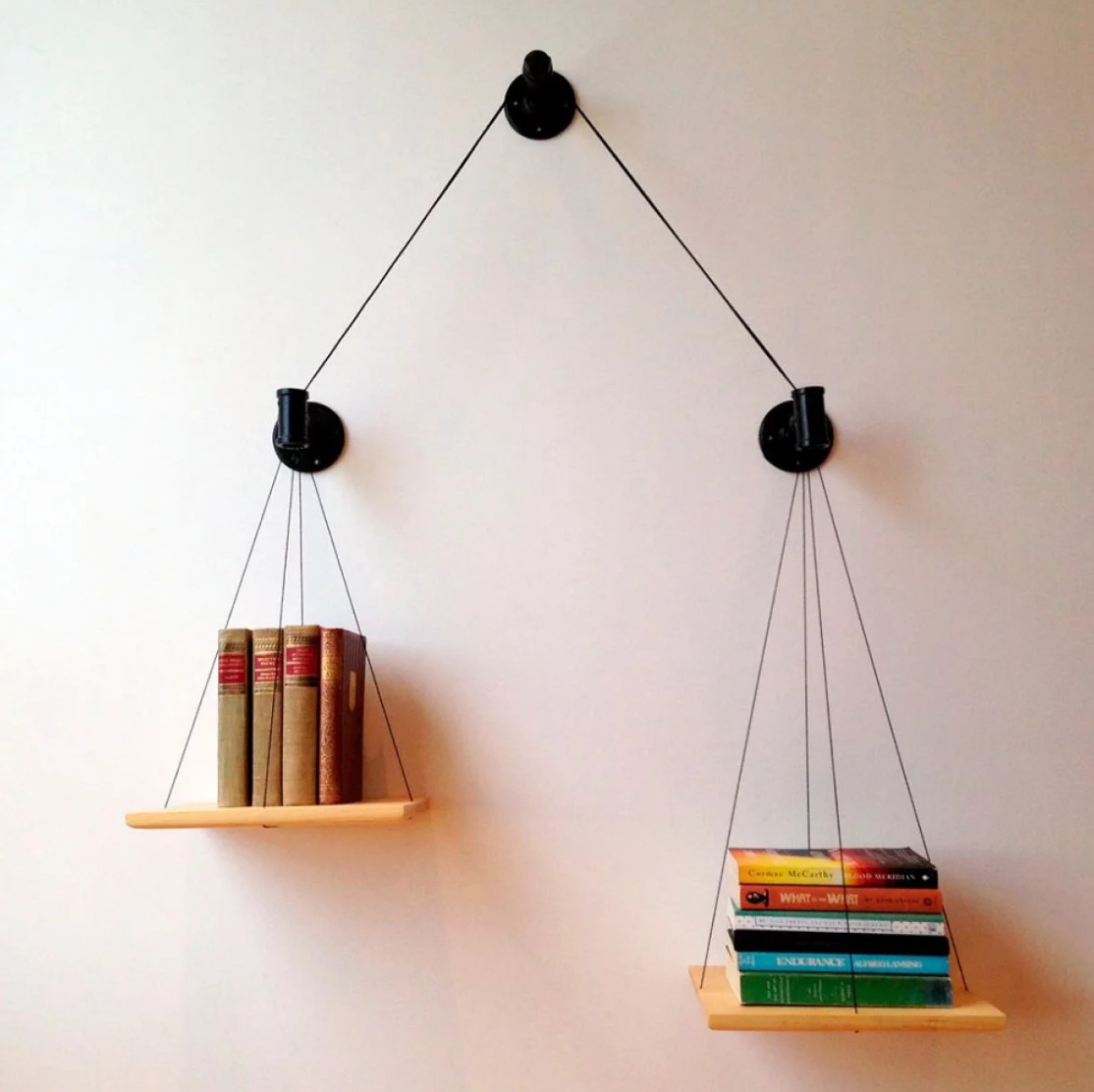 Hanging book shelves