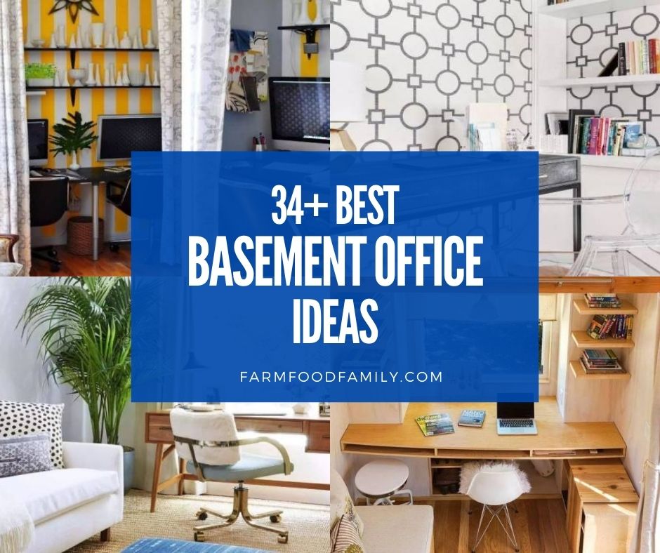 34 Best Basement Office Ideas, Unfinished Basement Home Office Ideas