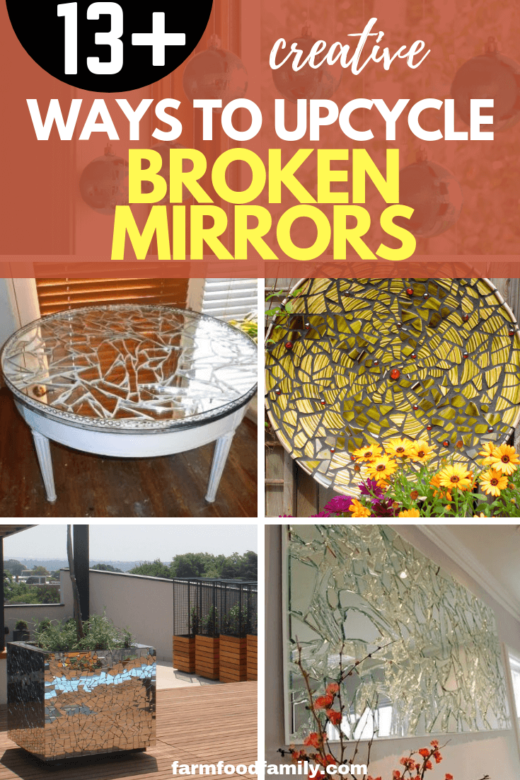 upcycle broken mirrors ideas