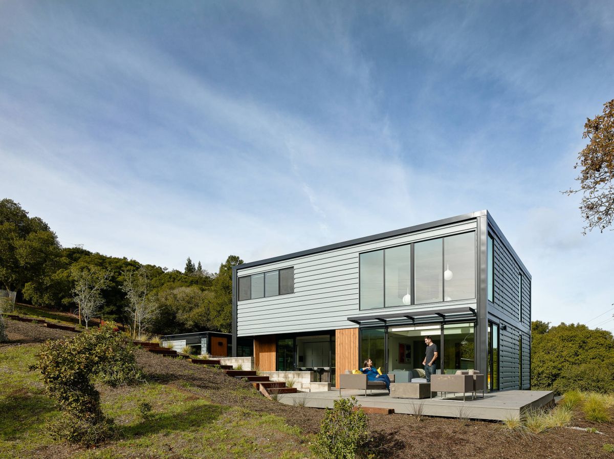 12 Contemporary house exterior in gray color
