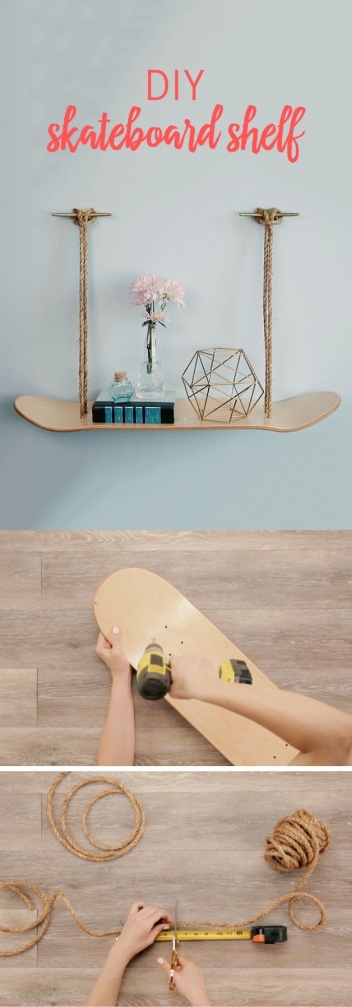 DIY Skateboard Shelf Easy DIY Bookshelf Ideas and Plans