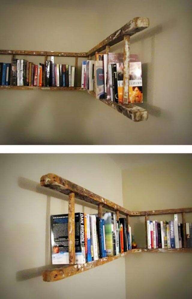 Horizontal Ladder Bookshelf Easy DIY Bookshelf Ideas and Plans